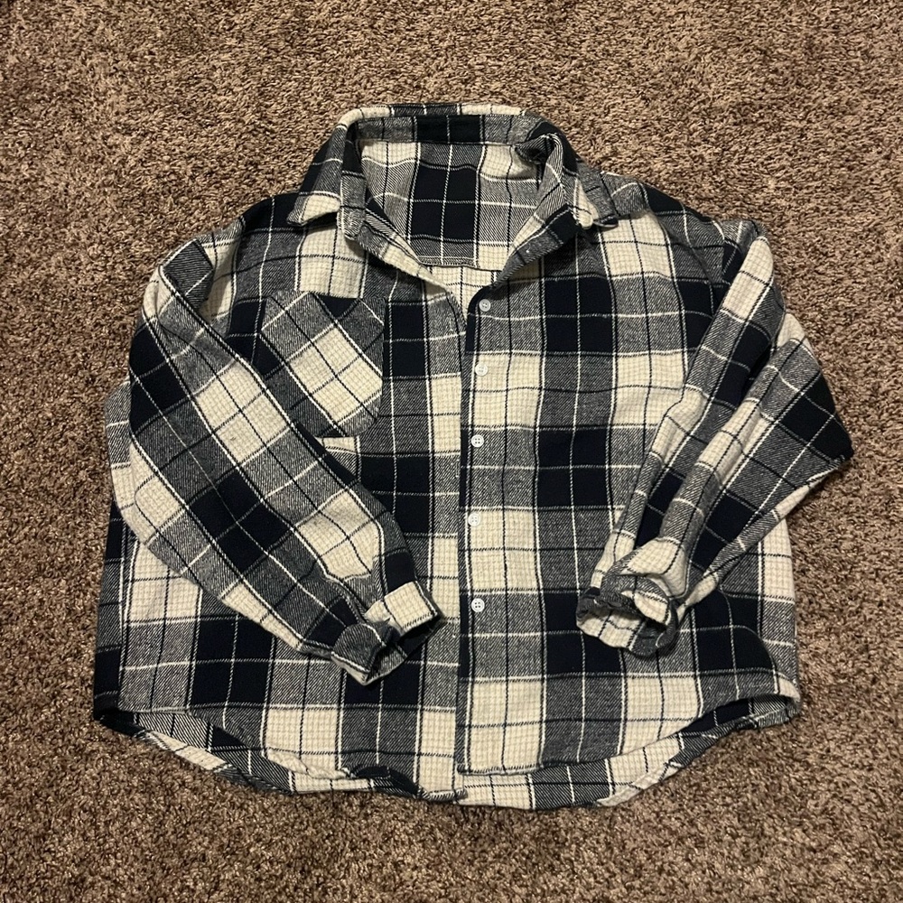 Shein Navy Blue Flannel